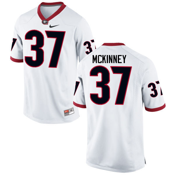 Men Georgia Bulldogs #37 Jordon McKinney College Football Jerseys-White